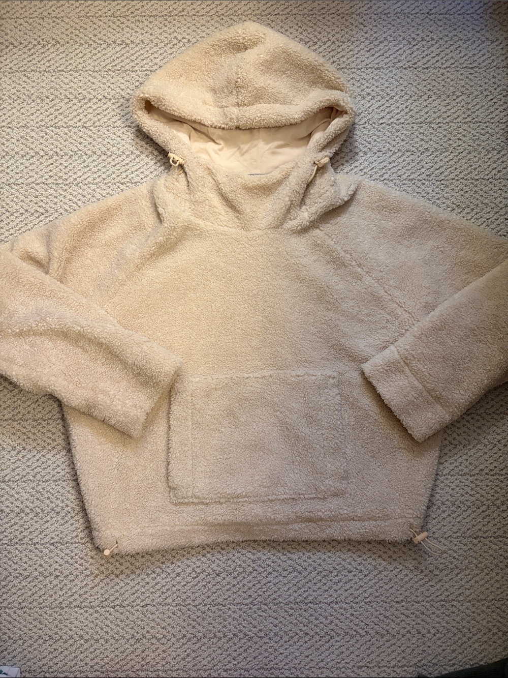 Vince Cream Sherpa Hoodie Sweater